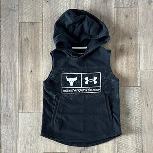 Boys youth Project Rock sleeveless hoodie xs